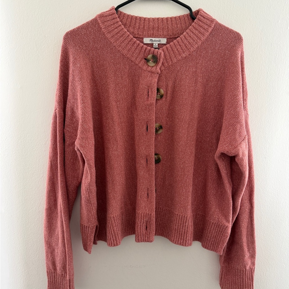 Madewell Pink Marled Rose Cardigan - Size Medium